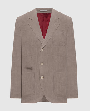 Brunello Cucinelli Beige blazer made of wool, silk and linen MZ4047BND