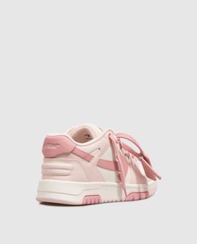 Off-White Out Of Office Kids Pink Leather Sneakers OF06415655