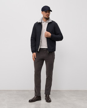 Doriani Cashmere Gray polo shirt made of wool, silk and cashmere 18082ZEZIP79