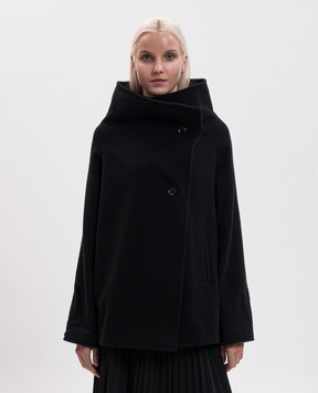Y`S Yamamoto Black double-breasted wool coat YVC02125