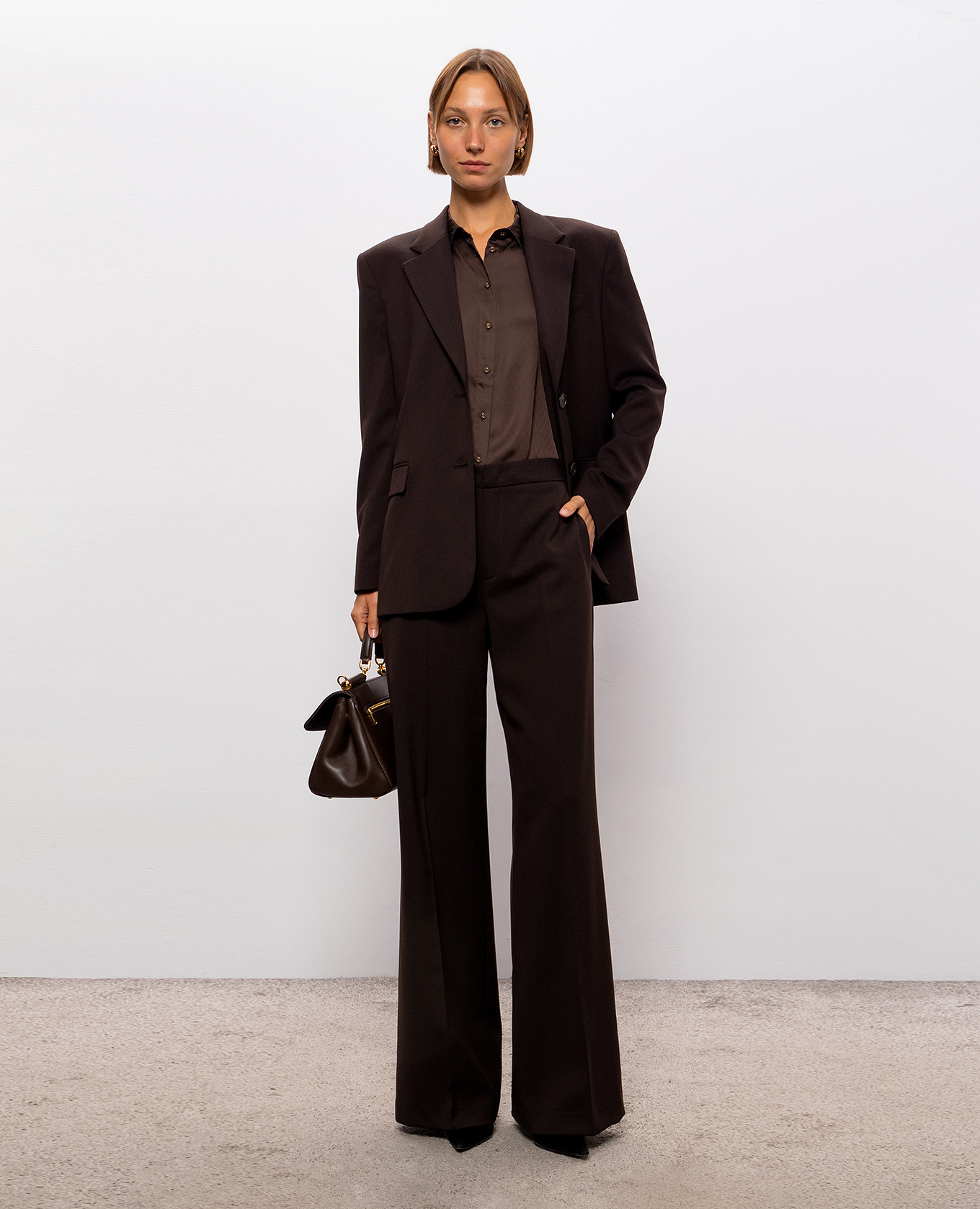 Brown jacket with wool Twinset 2