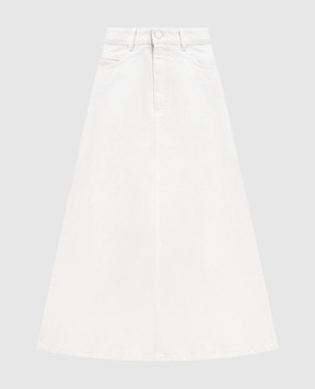 Ami Paris White denim midi skirt FSK467DE0126