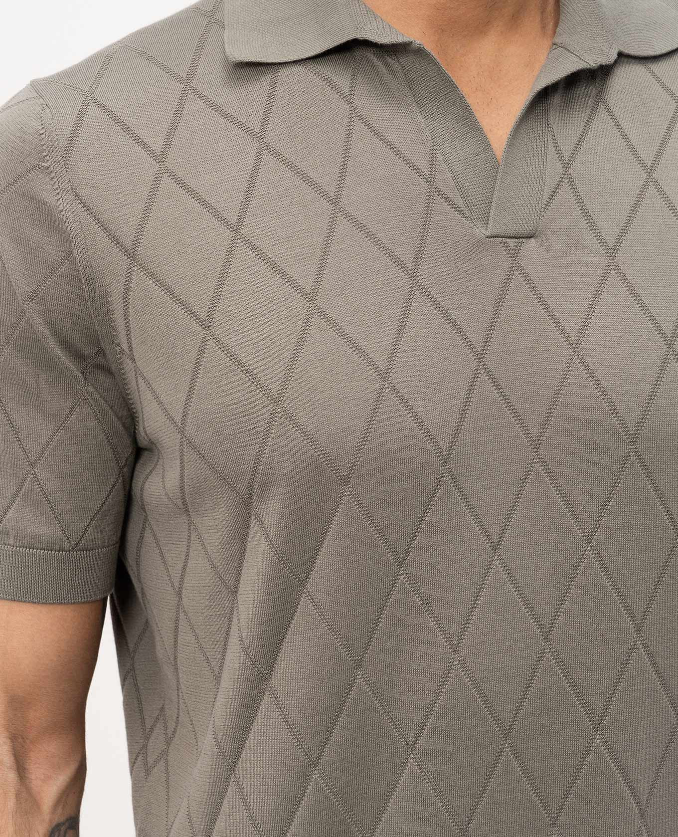 Green polo shirt with geometric pattern Brunello Cucinelli 5