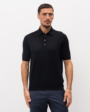 Stefano Ricci Black silk polo shirt K616215P14F26101