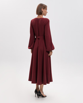 Twinset Burgundy wrap dress with pleating 262AP2332