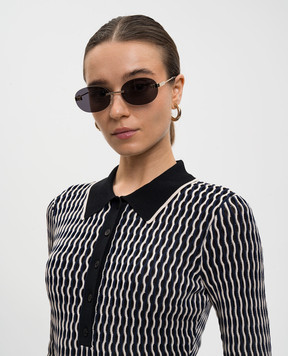 Off-White Frisco gold logo sunglasses OERI152F25MET001