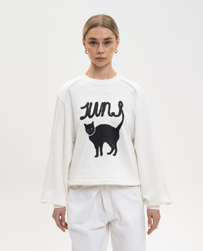 Juun.j White sweatshirt with print JW6141W020