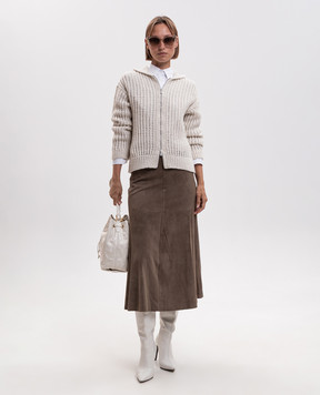 Peserico Beige alpaca wool cardigan A99218F03E9196