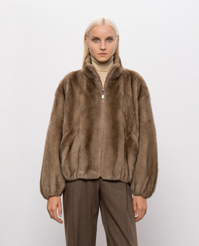 Rindi Brown mink fur coat 052VS026
