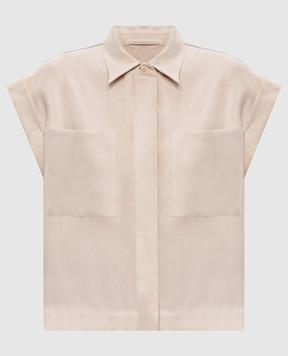 Peserico Beige linen shirt with lapels S0316602606