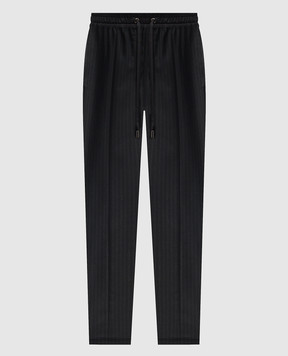 Dolce&Gabbana Black striped wool pants GP1M2TFR2ZX