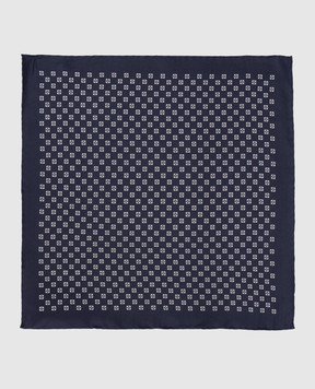 Brunello Cucinelli Blue silk scarf with contrasting pattern MX8710091