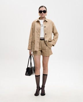 Max Mara Brown NOVELLA shorts with polka dot linen MSTNOVELLA