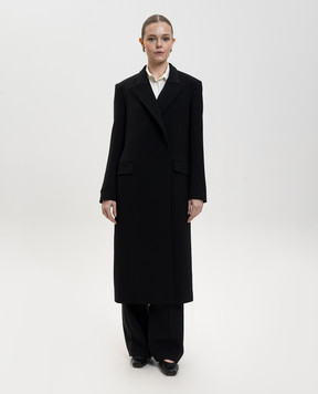 The Row Nevena black wool coat 10659W2893