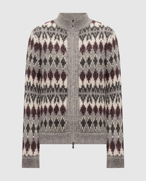 Peserico Gray alpaca wool cardigan R59575F03M9249