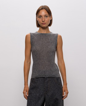 Brunello Cucinelli Gray silk and wool top MFR493700