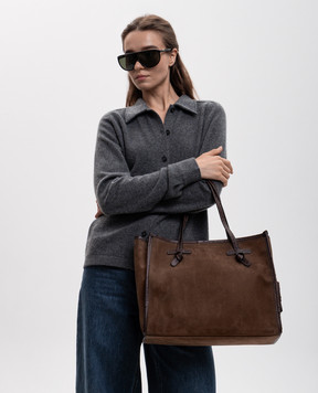 Gianni Chiarini Marcella brown suede tote bag BS12470TMBY