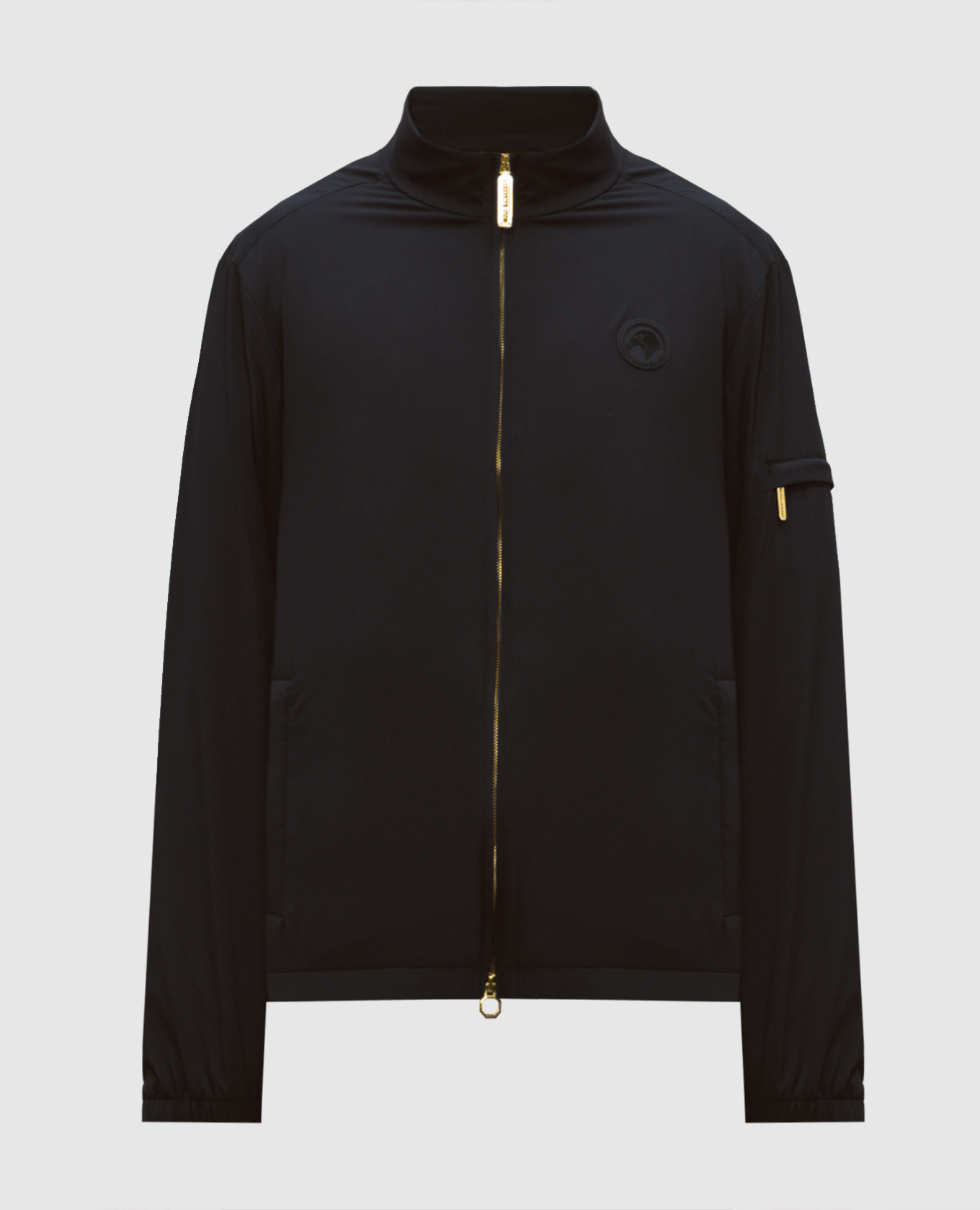 Black jacket with emblem patch