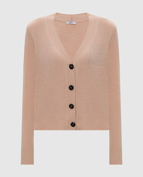 Peserico Beige cardigan made of wool, silk and cashmere S99483F129018C