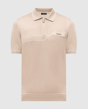 Stefano Ricci Beige silk polo with logo K616434Z33F26104