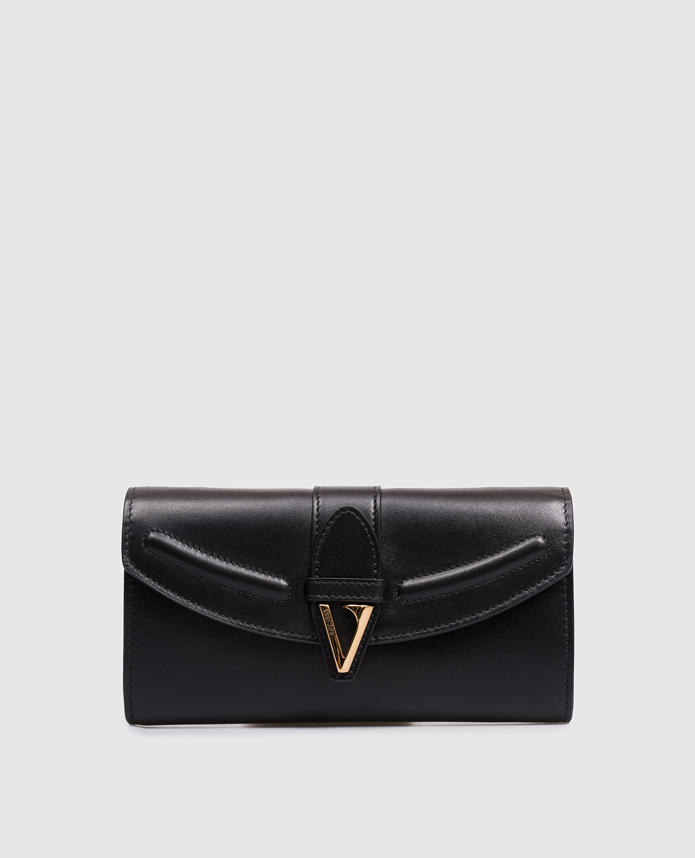 

Black leather clutch wallet Versace