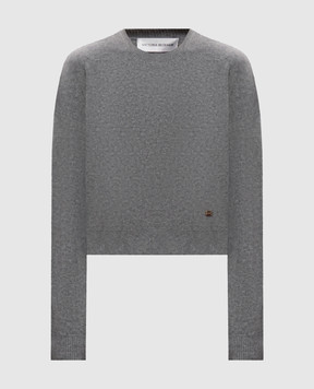 Victoria Beckham Gray Luna wool and cashmere jumper 1426KJU007701A