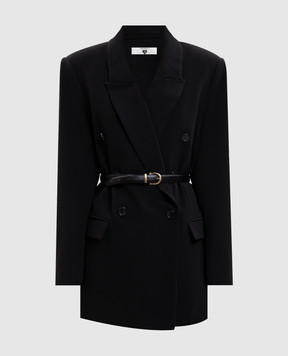 Twinset Black double-breasted jacket with belt 262LI2DQQ