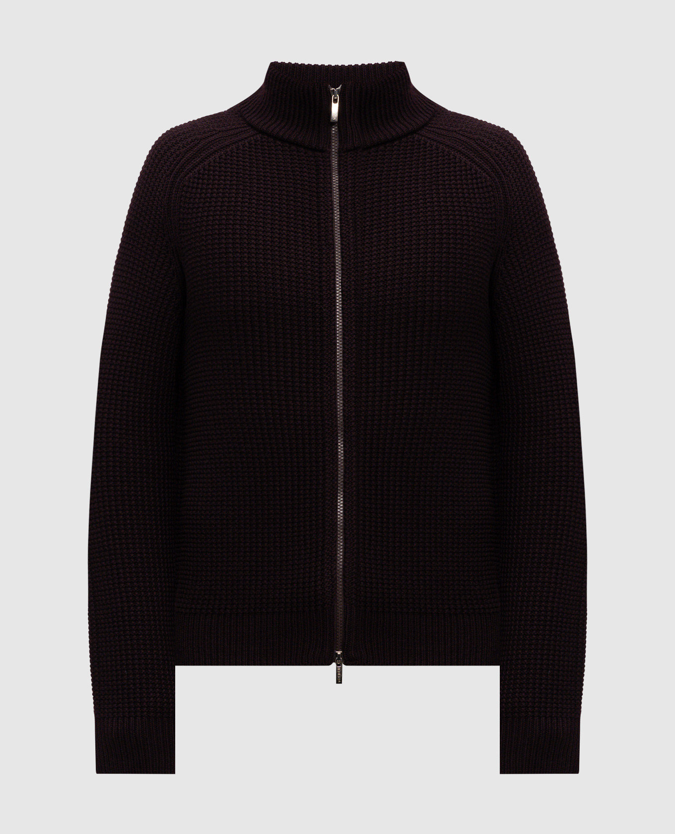 Burgundy wool cardigan