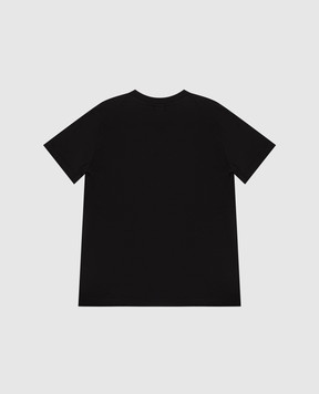 Dolce&Gabbana Children's black T-shirt with embroidered logo L5JTNKG7PYF26