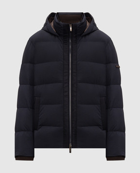 Peserico Blue down jacket with logo patch R52301G3604