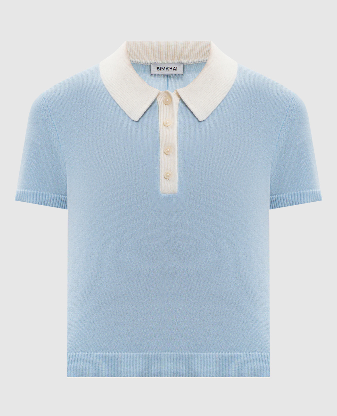 

Blue cashmere top with polo collar Simkhai, Light blue