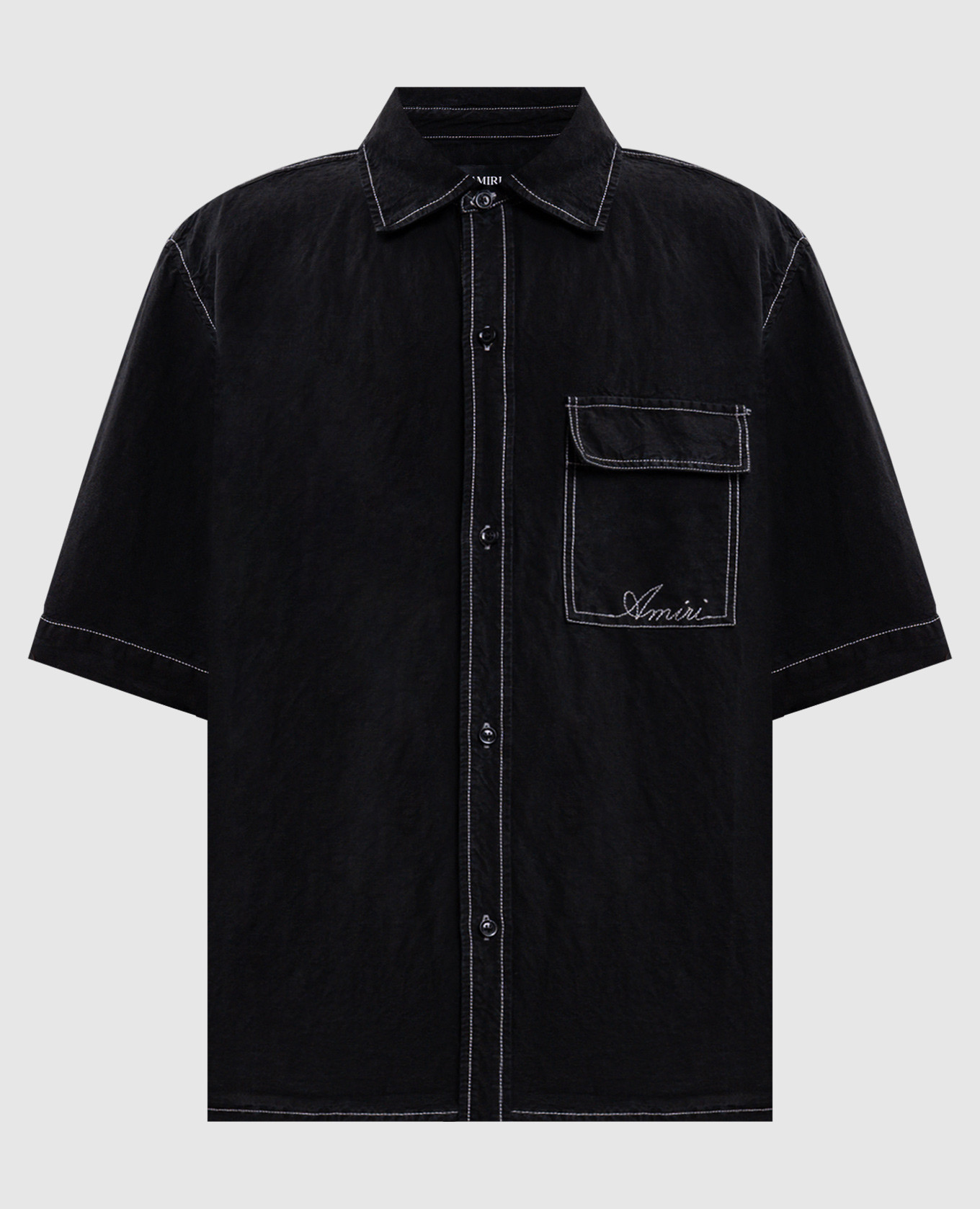 Black linen shirt