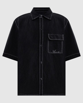 AMIRI Black linen shirt AMTOSH1156