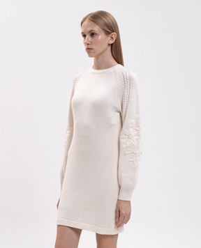 Twinset Ivory dress with wool 262TT3181