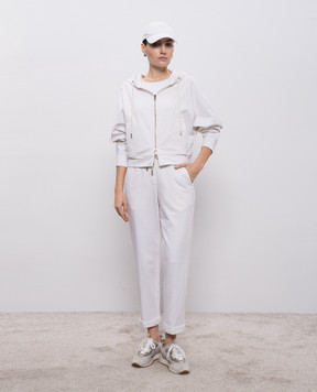 Peserico White melange track pants with lapels P04858J0R102347
