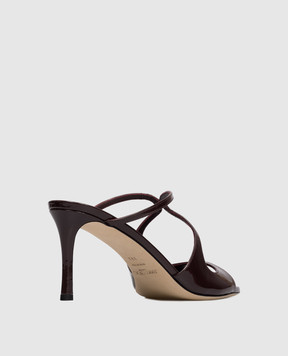 Jimmy Choo Anise burgundy patent leather mules ANISE75PAT