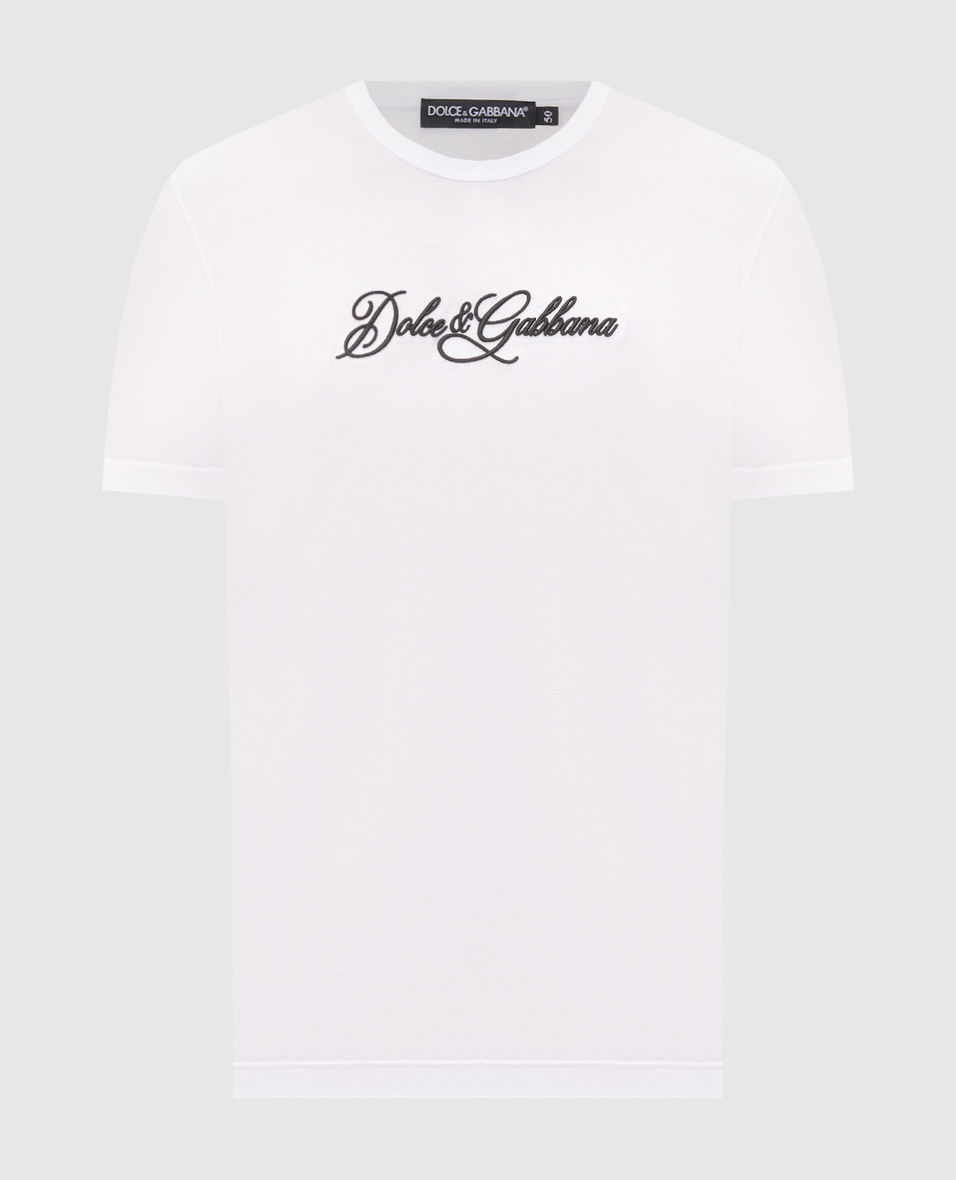 White T-shirt with textured logo embroidery