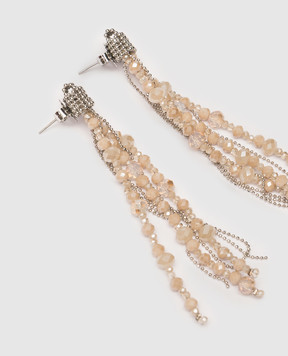 Peserico Beige earrings with chains and beads A35507C0CC780