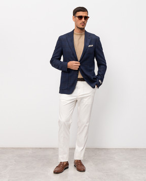 Canali Beige linen and silk T-shirt MK02462C1181