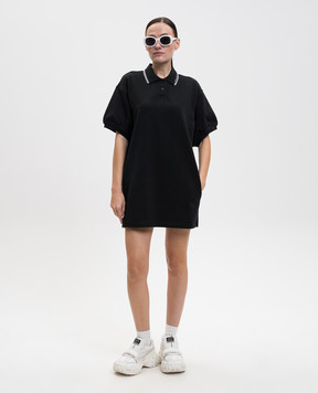 Alexander Wang Black mini polo dress with logo 4CC1266902