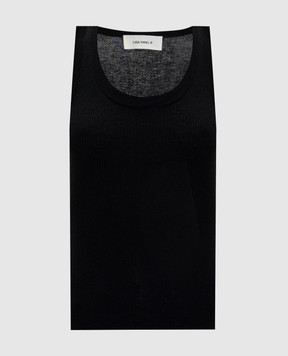 LISA YANG Ina black ribbed cashmere top 2024097