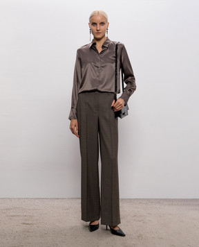 Peserico Brown wool pants P0456702666