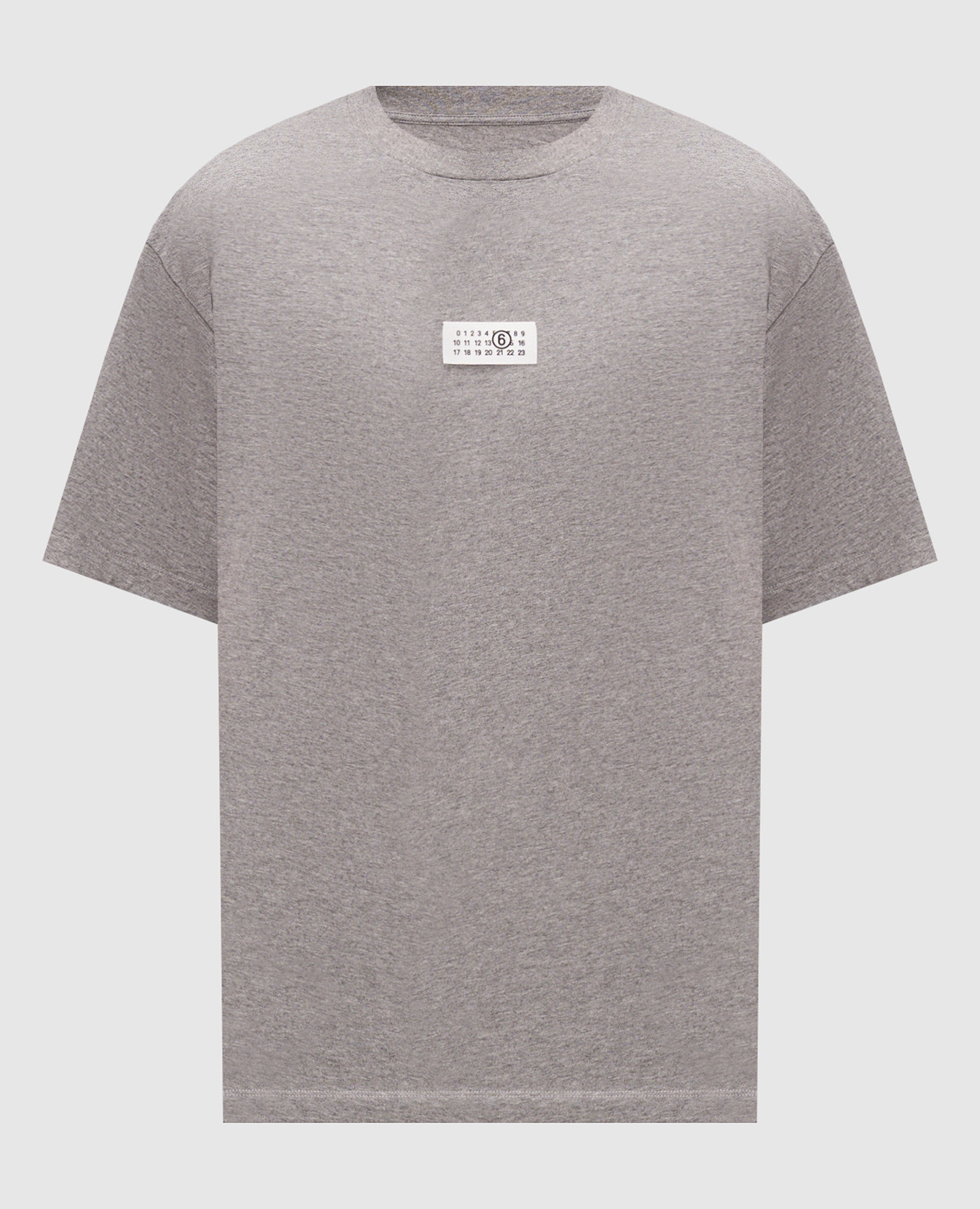 Grey melange T-shirt with patch