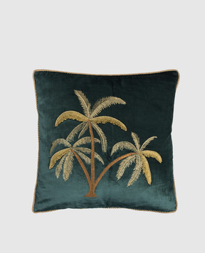 Les Ottomans Green decorative velvet pillow EBC8250X50