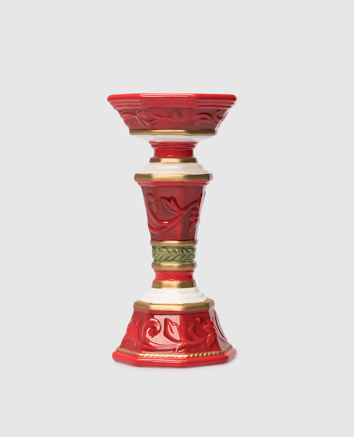 

Red ceramic candlestick Fitz&Floyd