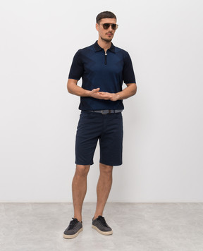 Stefano Ricci Blue shorts with embroidered monogram logo M8T6100080TFANT