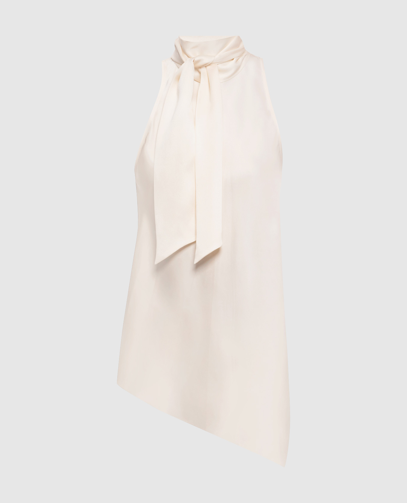 Ivory silk blouse with monil chain