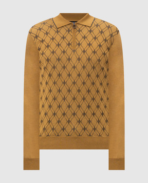Stefano Ricci Brown wool, silk and cashmere polo shirt KE08025P30E26476
