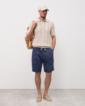 Brunello Cucinelli Beige polo with linen M2L707815