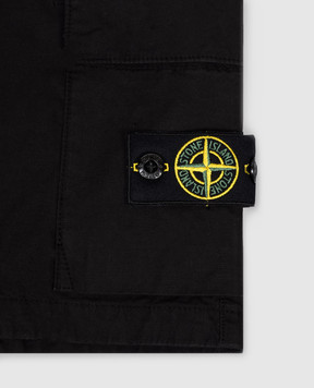 Stone Island Children's black cargo shorts L1S16L100002S000114